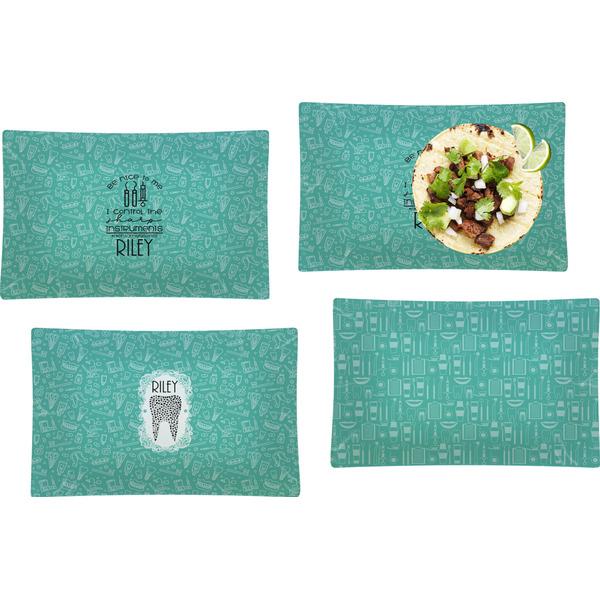 Dental Hygienist Set of Rectangular Dinner Plates