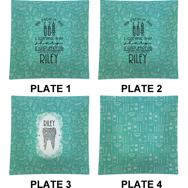 Dental Hygienist Set of Square Dinner Plates (Approval)