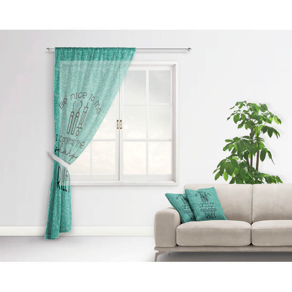 Dental Hygienist Sheer Curtain With Window and Rod - in Room Matching Pillow