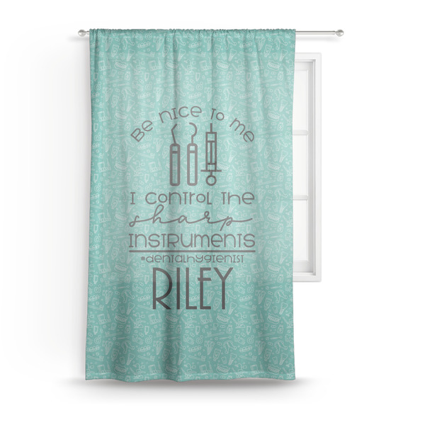 Custom Dental Hygienist Sheer Curtain (Personalized)
