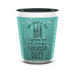 Dental Hygienist Ceramic Shot Glass - 1.5 oz - Two Tone - Set of 4 (Personalized)