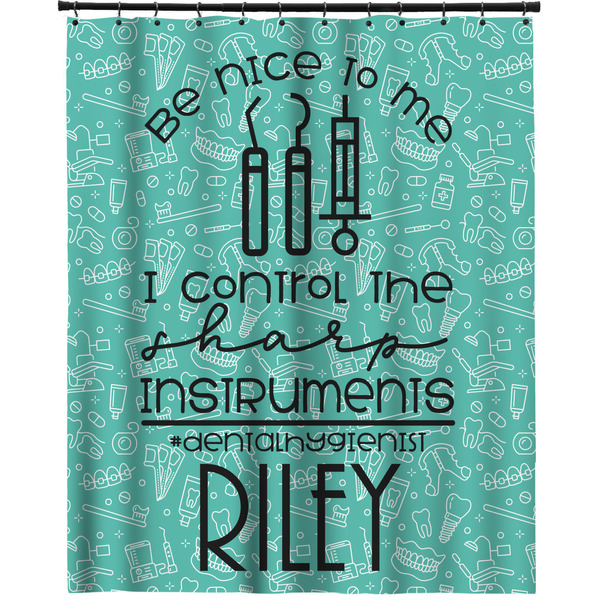 Custom Dental Hygienist Extra Long Shower Curtain - 70"x84" (Personalized)