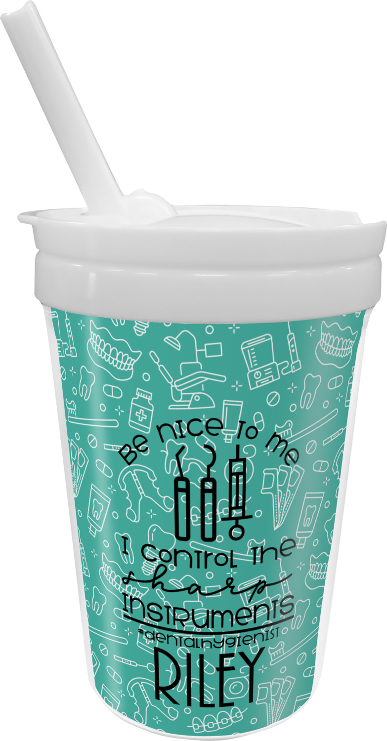 Dental Hygienist Sippy Cup with Straw (Personalized) YouCustomizeIt