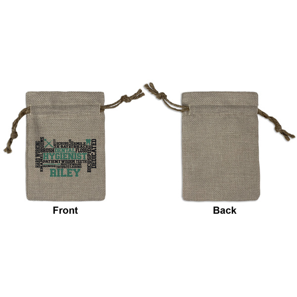 Dental Hygienist Small Burlap Gift Bag - Front Approval