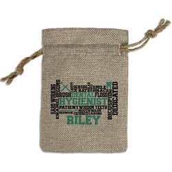 Dental Hygienist Small Burlap Gift Bag - Front (Personalized)