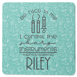 Dental Hygienist Square Rubber Backed Coaster (Personalized)