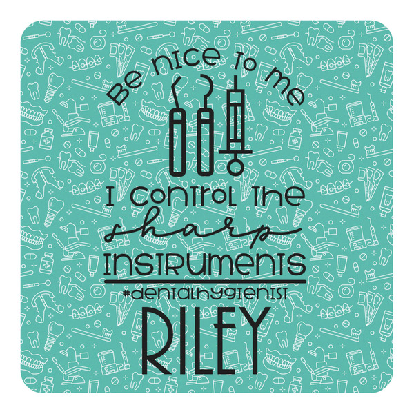 Custom Dental Hygienist Square Decal - Small (Personalized)