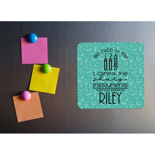 Dental Hygienist Square Fridge Magnet - LIFESTYLE
