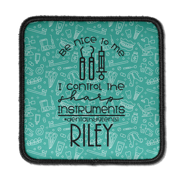Custom Dental Hygienist Iron On Square Patch w/ Name or Text