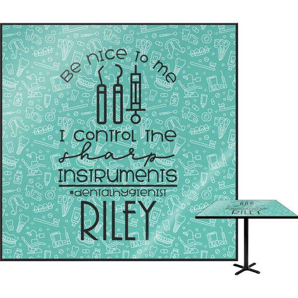 Custom Dental Hygienist Square Table Top - 30" (Personalized)