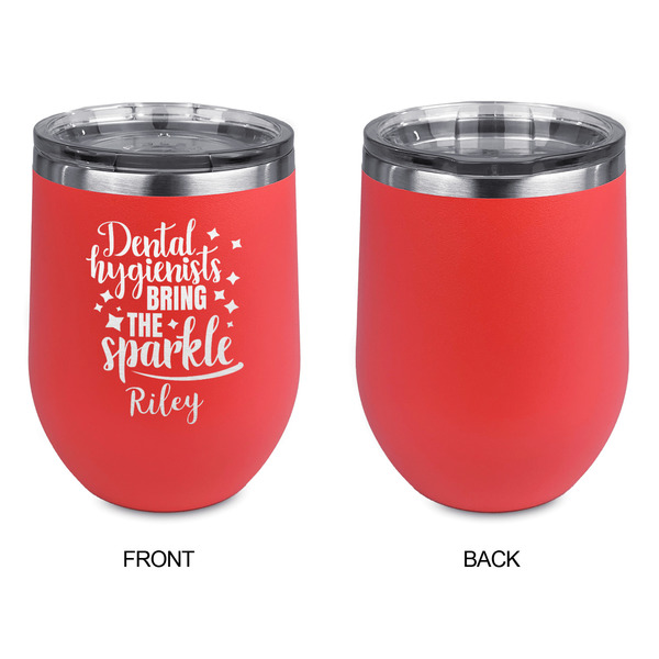 Dental Hygienist Stainless Wine Tumblers - Coral - Single Sided - Approval