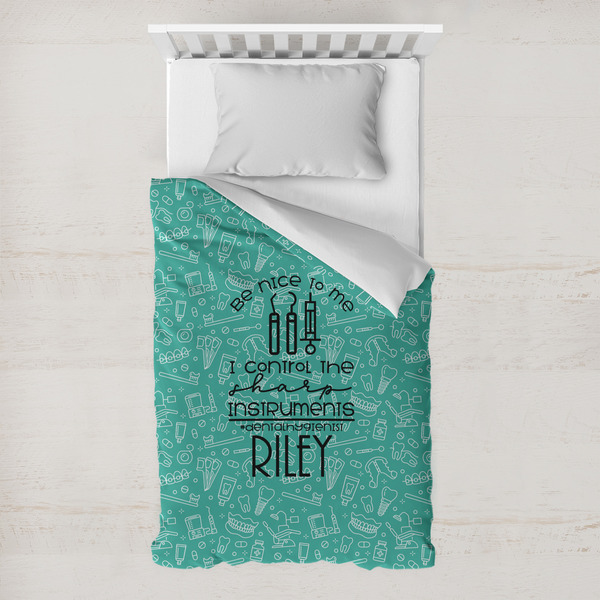 Custom Dental Hygienist Toddler Duvet Cover w/ Name or Text