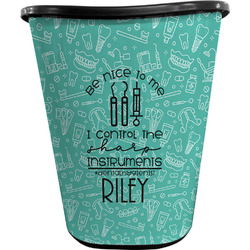 Dental Hygienist Waste Basket - Single Sided (Black) (Personalized)