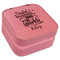 Dental Hygienist Travel Jewelry Boxes - Leather - Pink - Angled View