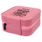 Dental Hygienist Travel Jewelry Boxes - Leather - Pink - View from Rear