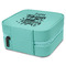 Dental Hygienist Travel Jewelry Boxes - Leather - Teal - View from Rear