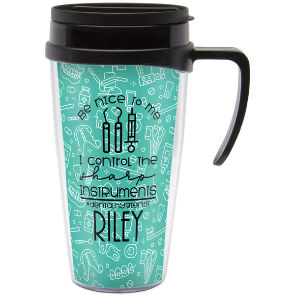 Custom Dental Hygienist Acrylic Travel Mug with Handle (Personalized)