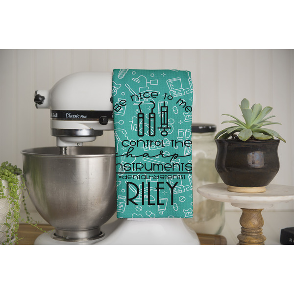 Dental Hygienist Waffle Weave Towel - Full Color Print - Lifestyle Image