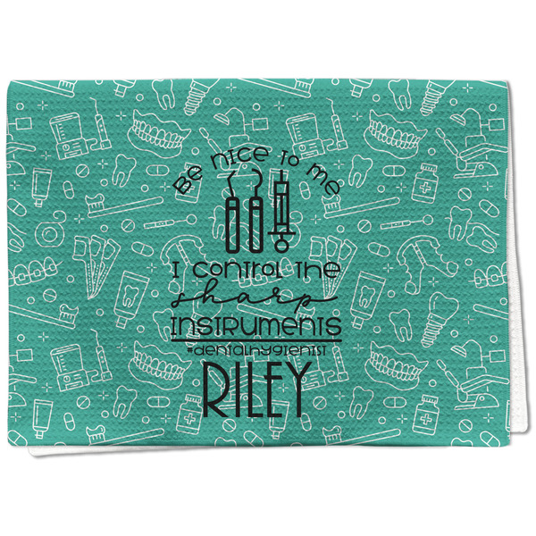 Custom Dental Hygienist Kitchen Towel - Waffle Weave - Full Color Print (Personalized)