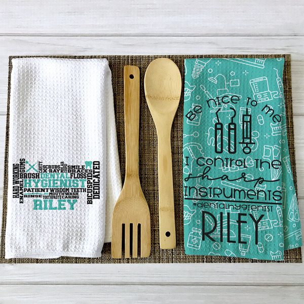 Dental Hygienist Waffle Weave Towels - 2 Print Styles