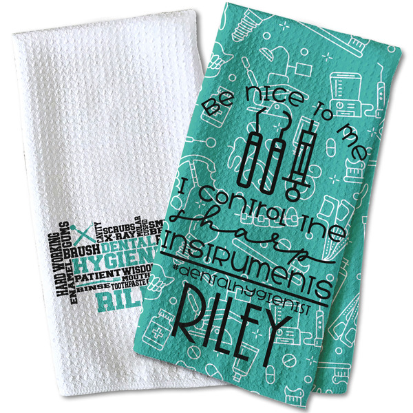 Dental Hygienist Waffle Weave Towels - Two Print Styles