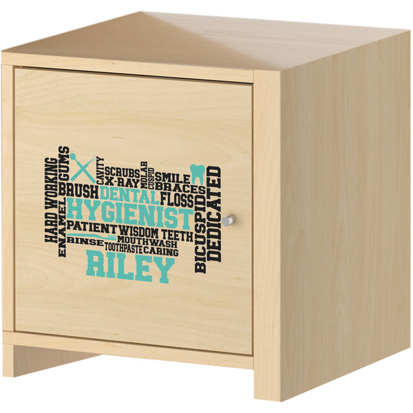 Dental Hygienist Wall Graphic on Wooden Cabinet