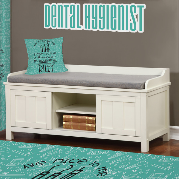Dental Hygienist Wall Name Decal Above Storage bench