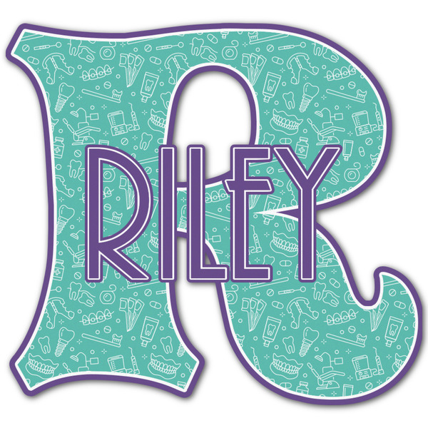 Custom Dental Hygienist Name & Initial Decal - Up to 9"x9" (Personalized)