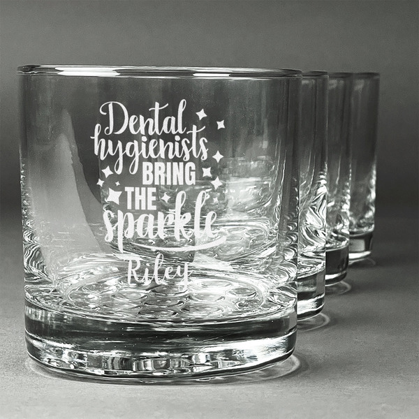 Custom Dental Hygienist Whiskey Glasses (Set of 4) (Personalized)