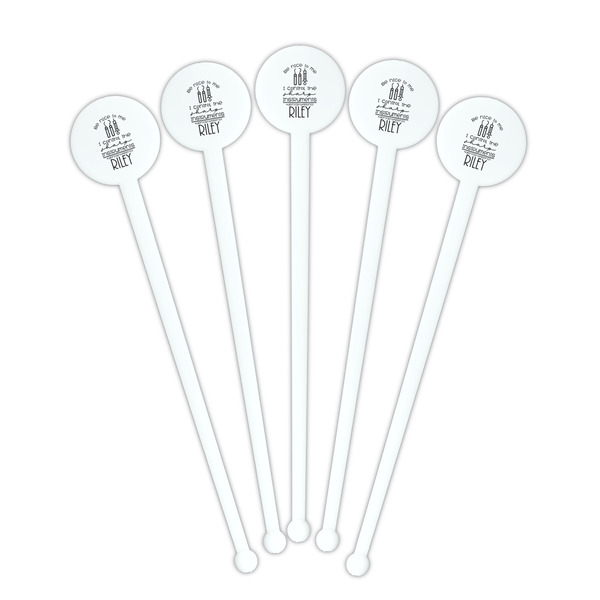 Dental Hygienist White Plastic 7" Stir Stick - Round - Fan View