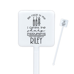 Dental Hygienist Square Plastic Stir Sticks (Personalized)