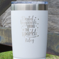 Dental Hygienist 20 oz Stainless Steel Tumbler - White - Single Sided (Personalized)