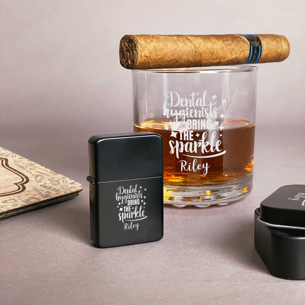 Dental Hygienist Windproof Lighters - Black - In Context