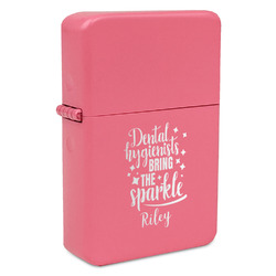 Dental Hygienist Windproof Lighter - Pink - Double Sided (Personalized)