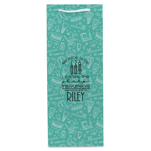 Dental Hygienist Wine Gift Bag - Matte - Front