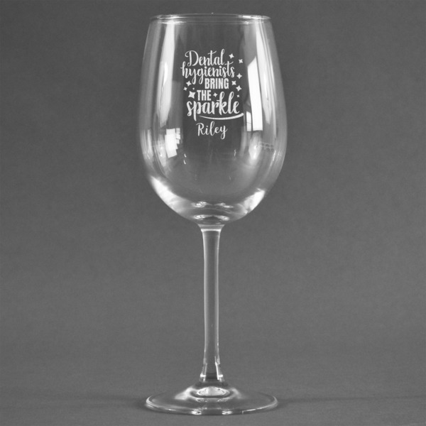 Custom Dental Hygienist Wine Glass (Single) (Personalized)