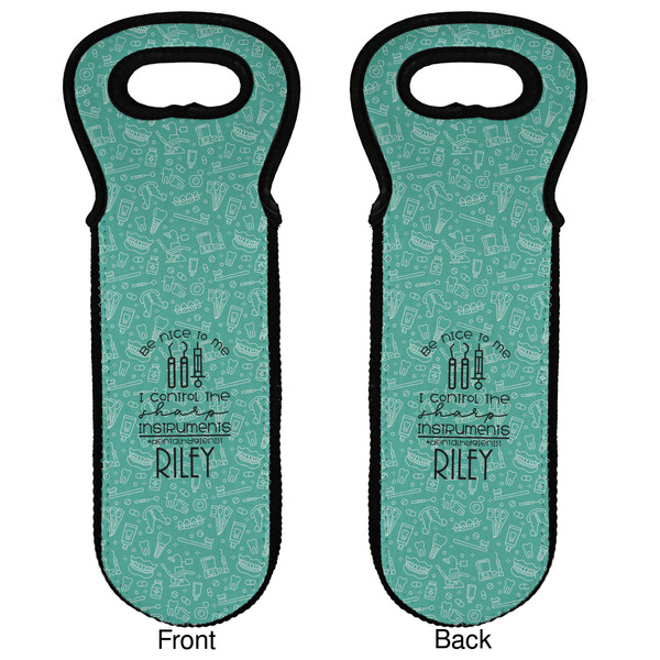 Dental Hygienist Wine Tote Front & Back