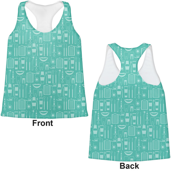 Dental Hygienist Womens Racerback Tank Tops - Medium - Front and Back