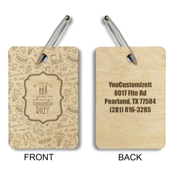 Dental Hygienist Wood Luggage Tags - Rectangle - Approval