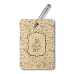 Dental Hygienist Wood Luggage Tag - Rectangle (Personalized)