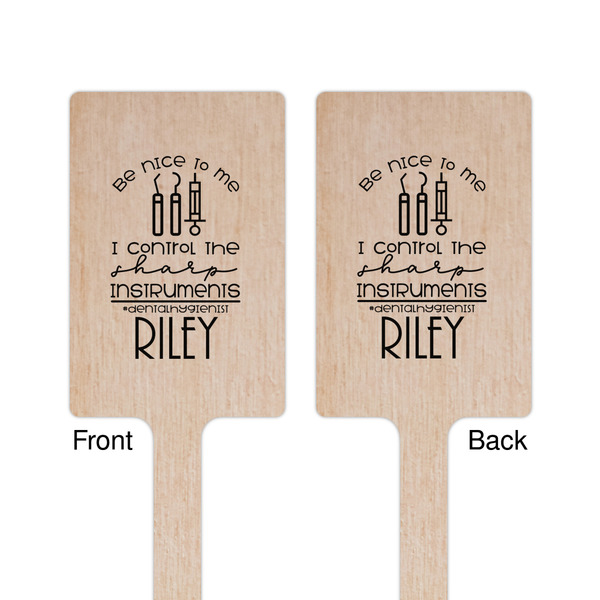 Dental Hygienist Wooden 6.25" Stir Stick - Rectangular - Double Sided - Front & Back