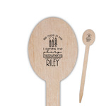 Dental Hygienist Oval Wooden Food Picks - Double Sided (Personalized)