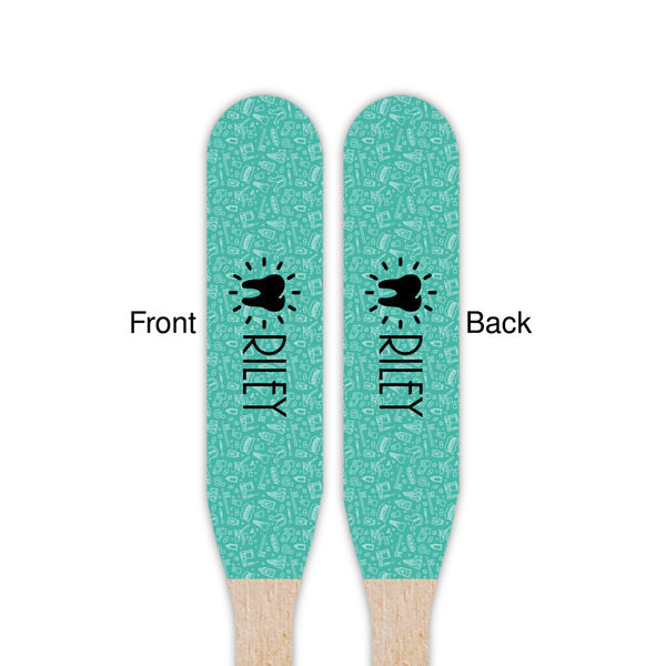 Dental Hygienist Wooden Food Pick - Paddle - Double Sided - Front & Back