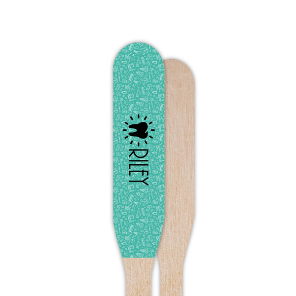 Dental Hygienist Wooden Food Pick - Paddle - Single Sided - Front & Back