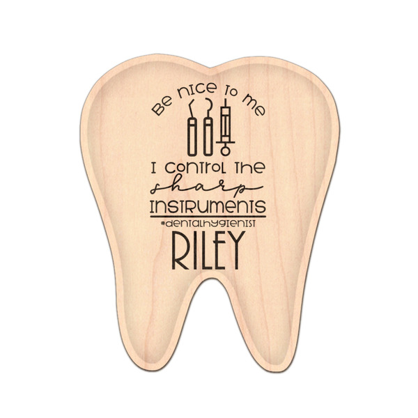 Custom Dental Hygienist Genuine Maple or Cherry Wood Sticker (Personalized)