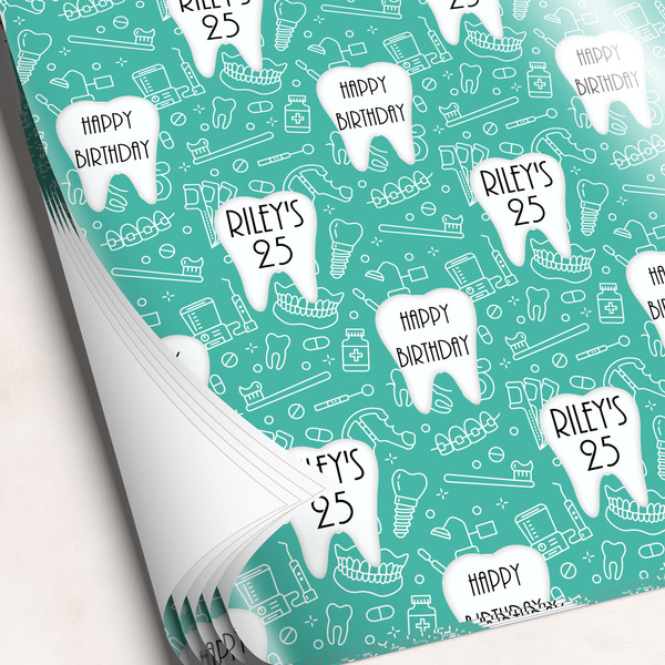 Custom Dental Hygienist Wrapping Paper Sheets - Single-Sided - 20" x 28" (Personalized)