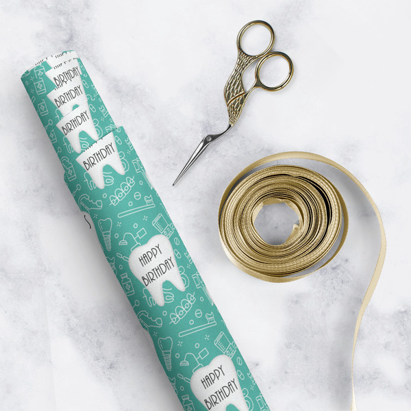 Dental Hygienist Wrapping Paper Roll - Matte - In Context