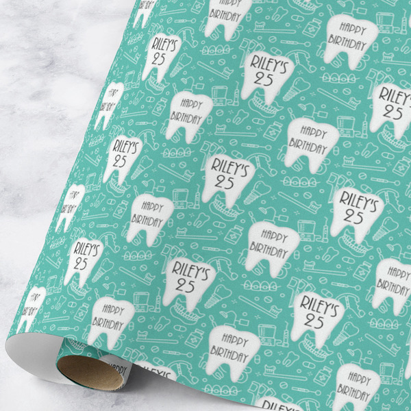 Custom Dental Hygienist Wrapping Paper Roll - Large - Matte (Personalized)