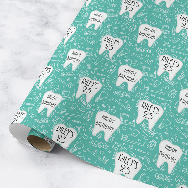 Custom Dental Hygienist Wrapping Paper Roll - Medium - Matte (Personalized)