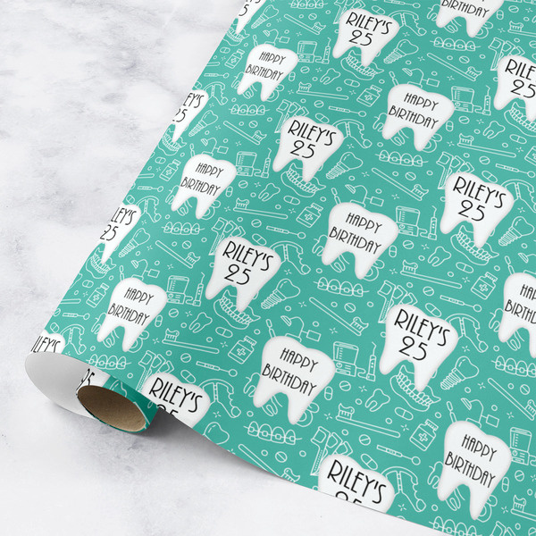 Custom Dental Hygienist Wrapping Paper Roll - Medium (Personalized)